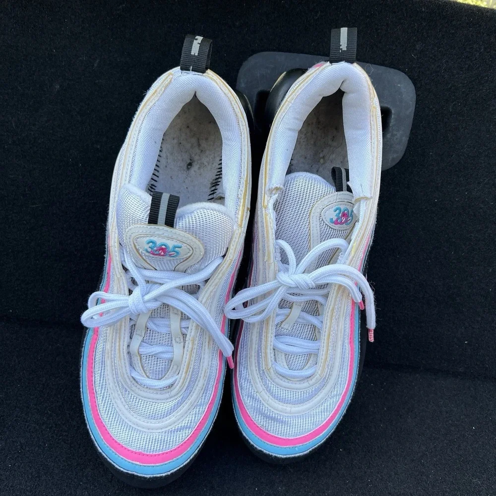Nike Air Max Plus 97 Miami 305 White Pink Blue AV7936-101 Size 10.5